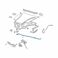 OEM Pontiac Sunfire Rod Asm-Hood Hold Open Diagram - 22656284