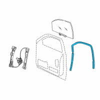 OEM Jeep Front Door Glass Run Diagram - 55399190AH