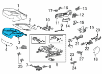 OEM 2022 Toyota Mirai Seat Cushion Pad Diagram - 71511-62030