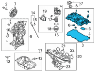 OEM 2020 Hyundai Sonata Cover Assembly-Rocker Diagram - 22410-2M810
