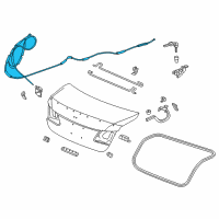 OEM Honda Accord Cable Assembly, Trunk & Fuel Lid Opener Diagram - 74880-T2A-A01