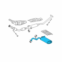 OEM 2009 Toyota Matrix Muffler & Pipe Diagram - 17430-0T070