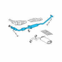 OEM Toyota Matrix Converter & Pipe Diagram - 17410-0T080