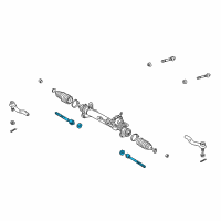 OEM Lexus RX350 End Sub-Assy, Steering Rack Diagram - 45503-09270