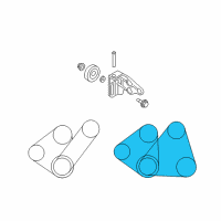 OEM 2005 Kia Rio Air Conditioner & Power Steering Ribbed Belt Diagram - 0K30C15909C