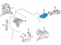 OEM Toyota Corolla Cross Rear Mount Bracket Diagram - 12364-F2070