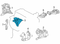 OEM 2022 Toyota Corolla Cross Side Mount Bracket Diagram - 12315-F2071