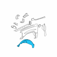 OEM 2002 GMC Sierra 1500 Shield, Front Wheelhouse Panel Splash Diagram - 15186612