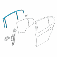 OEM 2015 BMW M3 Window Guide, Left Rear Door Diagram - 51-35-7-414-533