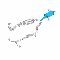 OEM Kia Rio Main Muffler Assembly Diagram - 0K32A40100C