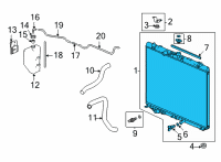 OEM Acura MDX Radiator Complete Diagram - 19010-61A-A01
