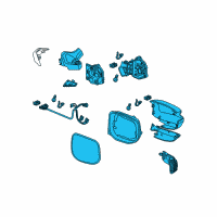 OEM 2011 Honda Insight Mirror, Passenger Side Door (Cerulean Blue Metallic) Diagram - 76200-TM8-A12ZA