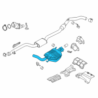OEM 2018 BMW 330e Rear Exhaust Flap Muffler Diagram - 18-30-8-643-654