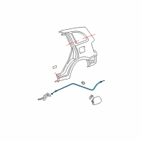 OEM Toyota Release Cable Diagram - 77035-42100