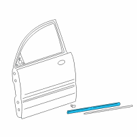 OEM 2005 Hyundai XG350 Moulding-Front Door Waist Line, RH Diagram - 87724-39500