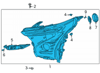 OEM Chevrolet Bolt EV Headlamp Assembly Diagram - 42788680