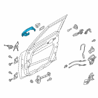 OEM Kia Soul Door Outside Handle Assembly, Left Diagram - 82651B2720