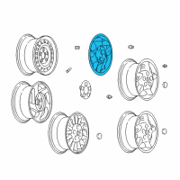 OEM 2003 Pontiac Grand Am Wheel TRIM COVER Assembly *Silver Spark Diagram - 9592634
