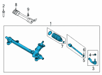 OEM 2021 Ford Bronco Sport GEAR - RACK AND PINION STEERIN Diagram - LX6Z-3504-U