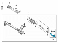 OEM Lincoln Corsair Drag Link Diagram - LX6Z3A130B