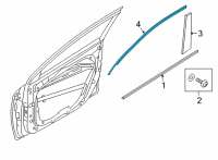OEM Hyundai Elantra MOULDING Assembly-FRT Dr Frame, LH Diagram - 82850-AA010