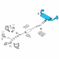 OEM Nissan Exhaust, Main Muffler Assembly Diagram - 20100-5AA2A