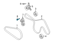 OEM 2021 Lincoln Nautilus Belt Tensioner Mount Bolt Diagram - -W716939-S442