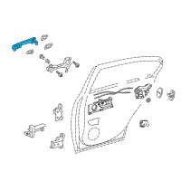 OEM 2015 Lexus CT200h Rear Door Outside Handle Assembly, Right Diagram - 69210-76010-D3