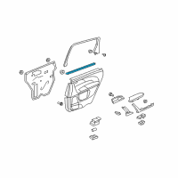 OEM Acura MDX Weatherstrip, Right Rear Door (Inner) Diagram - 72835-STX-A01