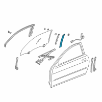 OEM 1994 Acura Integra Guide, Driver Side Door Center Sash Diagram - 72272-ST7-003