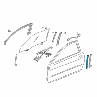 OEM 1996 Acura Integra Channel, Right Front Door Run (Lower) Diagram - 72236-ST7-003