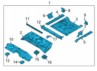 OEM Hyundai Ioniq Panel Assembly-Rear Floor Diagram - 65510-G7500