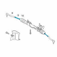 OEM 2010 Nissan Murano Socket Kit-Tie Rod, Inner Diagram - D8521-1AA0A