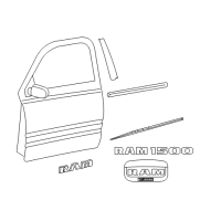 OEM 2017 Ram 1500 Molding-Front Door Diagram - 68140237AA