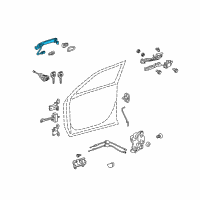 OEM Lexus GX470 Door Outside Handle Assembly Diagram - 69211-28070-C1