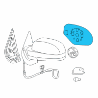 OEM Cadillac Escalade ESV Mirror Glass Diagram - 15886196