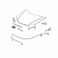 OEM Honda Civic Lock Assembly, Hood Diagram - 74120-S5A-507