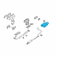 OEM 2002 Nissan Altima Exhaust, Main Muffler Assembly Diagram - 20100-3Z800