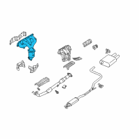 OEM Nissan Sentra Exhaust Manifold With Catalytic Converter Passenger Side Diagram - 14002-8J008