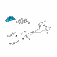 OEM 2005 BMW X5 Exhaust Manifold Diagram - 11-62-7-525-076