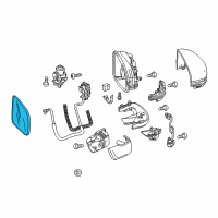 OEM Honda Fit Mirror Sub-Assembly, Passenger Side (R1000) (Heated) Diagram - 76203-T5R-A01