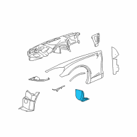 OEM 2011 Chevrolet Corvette Rear Fender Liner Diagram - 15806318