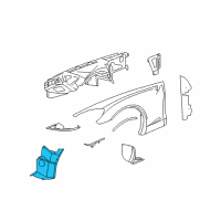 OEM 2005 Chevrolet Corvette Front Fender Liner Diagram - 15233300