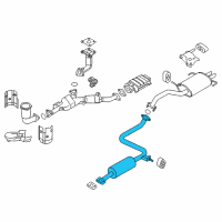 OEM 2001 Nissan Maxima Exhaust, Sub Muffler Assembly Diagram - 20300-3Y400