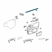 OEM 2012 Lexus RX450h Weatherstrip, Front Door Glass, Inner RH Diagram - 68171-0E020