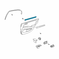 OEM 2000 Lexus GS400 Weatherstrip, Rear Door Glass, Inner LH Diagram - 68174-30091