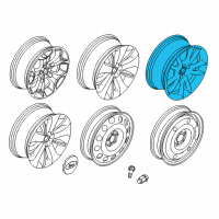 OEM 2014 Ford Special Service Police Sedan Wheel, Alloy Diagram - DG1Z-1007-F