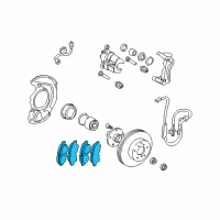 OEM 2000 Toyota Sienna Brake Pads Diagram - 04465-45021