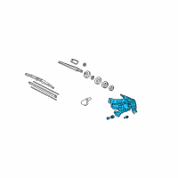 OEM 2010 Acura MDX Motor Assembly, Rear Windshield Wiper Diagram - 76700-STX-A01