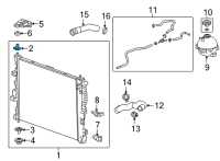 OEM Cadillac Radiator Upper Bracket Diagram - 84212108